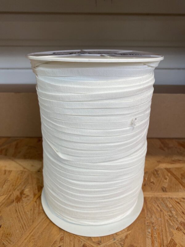 BOBINE 400M ELASTIQUE PLAT BLANC 6MM
