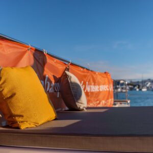 COUSSINS MOKAI SUNBRELLA AVEC MOUSQUETON INOX ET CORDON CHANVRE