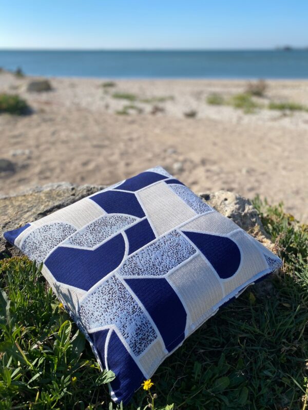 Coussin SIGNATURE outdoor indoor 50x50 SUNBRELLA TERRITORY LAZULI